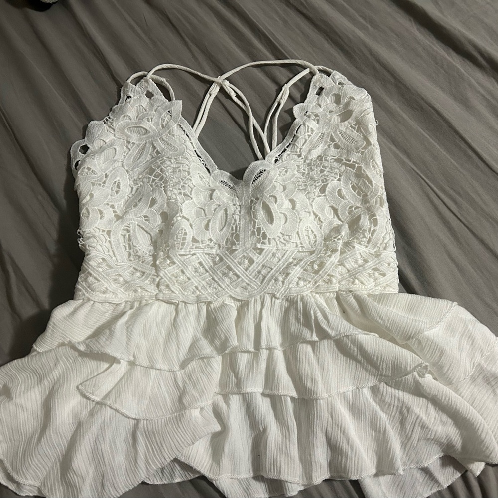 Chelsea & Violet White Lace Tank Top